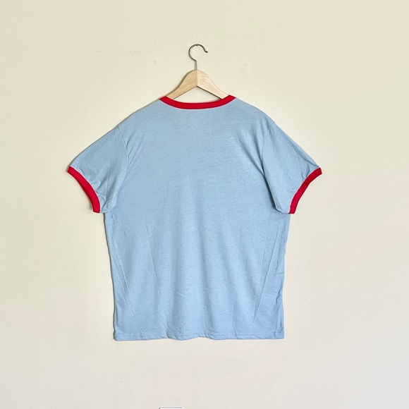 NEW Majestic Threads MLB Chicago Cubs Light Blue Ringer T Shirt Adult 2XL - Picture 7 of 10